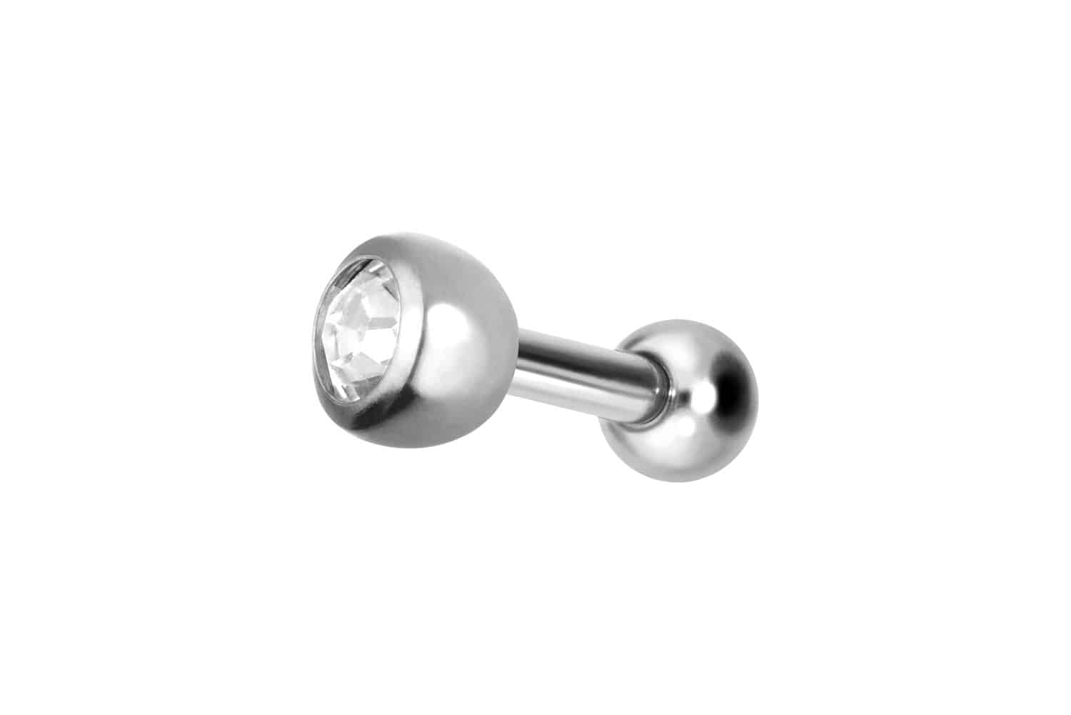 Titan Ohrpiercing mit Innengewinde KRISTALL
